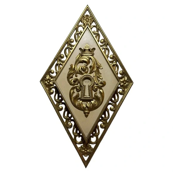 Mid Century Syroco / Homco 4pc Gilt Detail Wall Plaques - True Vintage Decor 60s - Picture 4 of 7